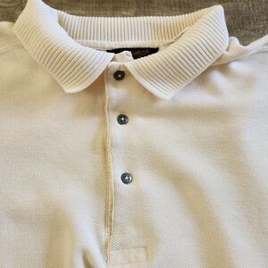 Vtg Eddie Bauer Pique Knit Polo Sweatshirt Cream 90s Gorpcore Heritage Sz XL
